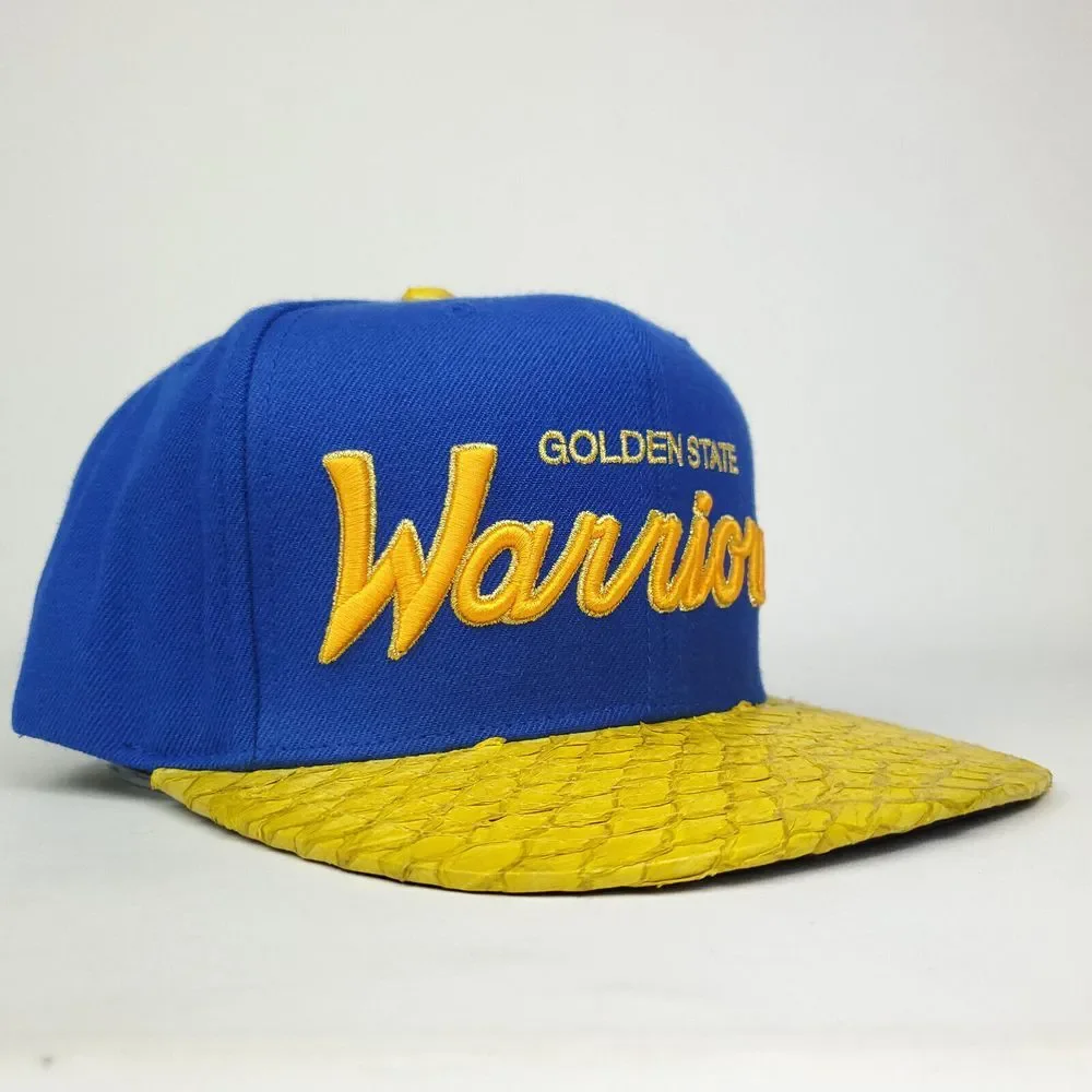 Golden State Warriors Mitchell & Ness‎ NBA Strapback Hat Cap Carp Fish Skin NWT